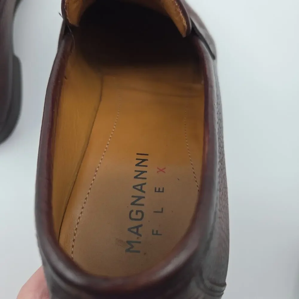Magnanni Diezma II Brown Leather Penny Loafer Men EU 41.5 US 8.5 Spain Old Money